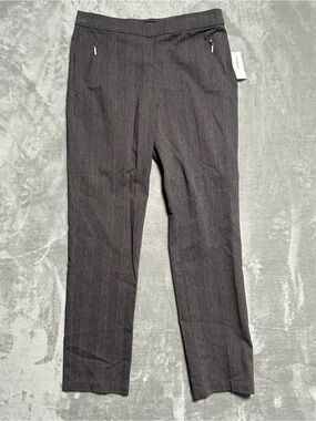 Roz & Ali Tapered Pull On Dress Pants Women’s 8 Plaid Office Career